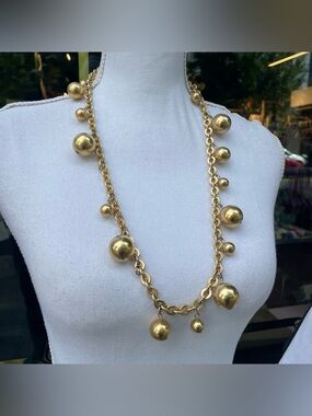 Vintage 80s Gold Ball Chain Necklace